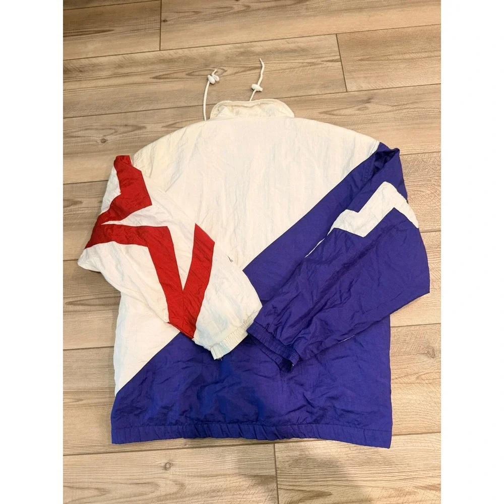 Vintage Head Windbreaker Jacket Red White Blue Star Colorblock Mens Large 90s